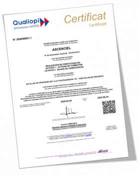 Certificat QUALIOPI ASCENCIEL 2020
